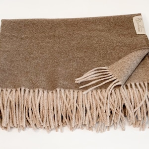 Extra Soft High Quality Virgin Wool Blanket/Throw Made in Lithuania warm brown color 130 cm * 180 cm (51&quot; - 70&quot;)