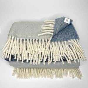 High Quality Wool Blanket Throw Plaid Winter Mountain Ornaments Made in Lithuania 130 cm*190cm (51&quot;- 75&quot;)