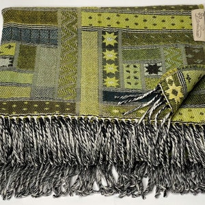 Extra Soft High Quality Merino Wool Aztec Style Colorful Blanket Plaid Bedspread Made in Lithuania 130 cm * 190 cm (51&quot; - 75&quot;)
