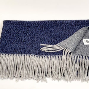 Extra Soft High Quality Virgin Wool Blanket/Throw Made in Lithuania Dark Sea color 130 cm * 180 cm (51&quot; - 70&quot;)