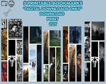 Marcapáginas de Ellie Joel de The Last of Us / 5 ilustraciones del juego para imprimir (descarga digital)