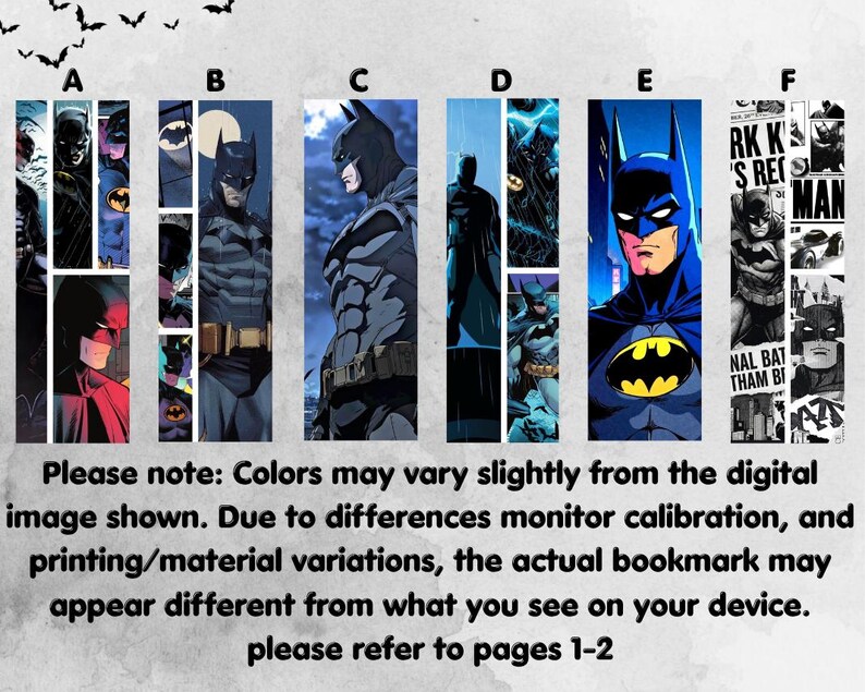 Batman Laminated Bookmark Set – 3 or 5 Pack - Etsy