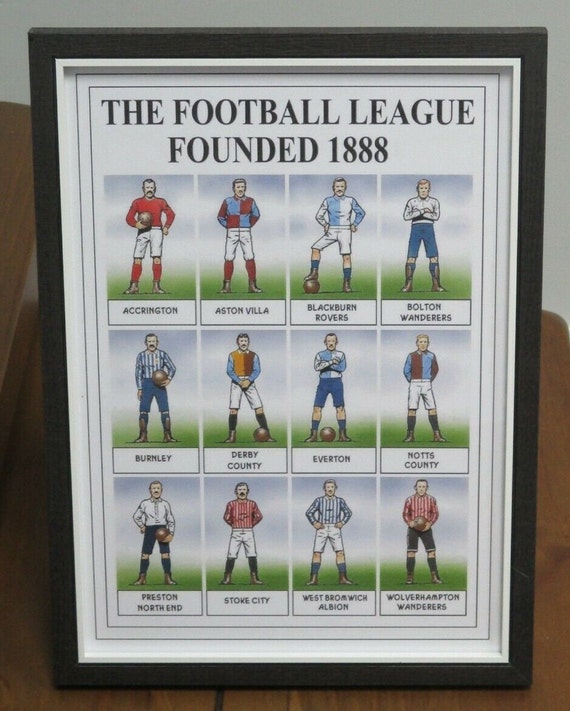 Football League Founder Members A4 Framed Print Bar Birthday Etsy UK