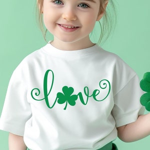 Love Shamrock St. Patrick&#39;s T-Shirt, St. Patrick&#39;s Day Sweatshirt, Saint Patrick&#39;s Shamrock Tee, Irish Day Shirt, Lucky Vibes Tee