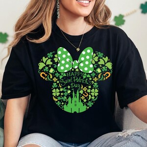 Happy Saint Patrick&#39;s Day T-Shirt, Mini Mouse Sweatshirt, Disney St. Patrick&#39;s Shamrock Tee, Lucky Irish Day Shirt, Disneyland Trip Tee