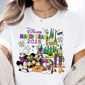 Disney Mardi Gras 2025 Shirt, Mickey And Friends Mardi Gras Sweatshirt, Mardi Gras T-shirt, Louisiana Tee, Festive Shirt, Chip &#39;N Dale Tee