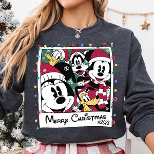 Merry Christmas 2023 Shirt, Mickey and Friends Christmas Sweatshirt, Christmas T-shirt, Disneyland Christmas Shirt, Family Matching Xmas Tee