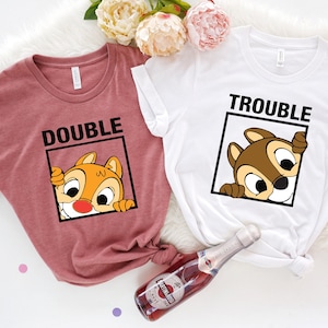 Chip and Dale shirt, Double Trouble Shirt, Chip 'n Dale shirts, Disney Couple Shirts, Disney Valentines Shirt, Disney Family Shirts