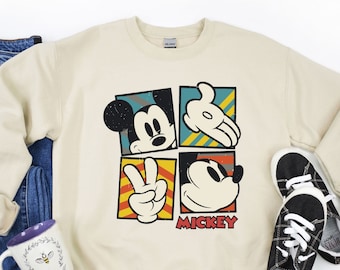 Disney Classic Mickey Mouse Pose Sweatshirt, Mickey Hoodie, Disneyland Holiday Vacation Sweatshirt, Disney Retro Sweatshirt