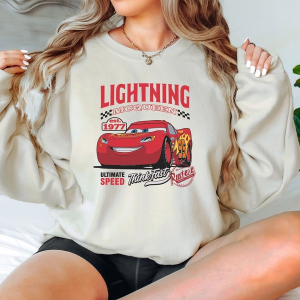 Retro Lightning McQueen Sweatshirt, Cars Movie Shirt, Magic Kingdom Birthday Shirt, Disney Kids Tee, Toddler Birthday Cars Shirt, Cars Movie