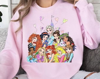 Disney Princess T-shirt, Disneyland Girls Trip Tee, Cinderella Sweatshirt, Snow White Shirt, Rapunzel Outfit, Princess Ariel Tee