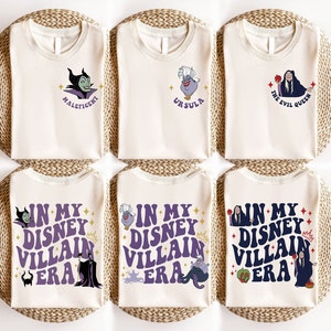 In My Disney Villains Era Sweatshirt, Bad Witches Villains Shirt, Maleficent Evil Queen Ursula Yzma Cruella Tee, Disneyland Girls Trip Shirt