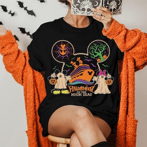 Halloween Cruise Shirt, Trick or Treat Tee, Minnie Mickey Halloween Hoodie, Minnie Spooky Tee, Mickey Spooky Sweatshirt