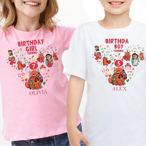 Camiseta personalizada de aniversário, camiseta para aniversariante que vira, camiseta para aniversariante que vira, camiseta vermelha para aniversário, camiseta do panda vermelho do Magic Kingdom