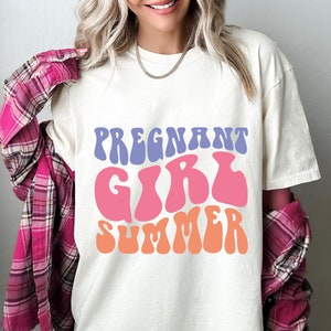 Pregnant Girl Summer Shirt, Summer Gender Reveal Party Pregnant Shirt, Pregnant Shirt, Mothers Day Shirt, Baby Announcement, Pregnancy Shirt