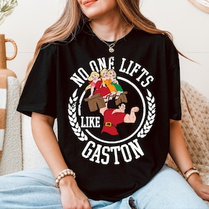 Die Schöne und das Biest, das niemand hebt wie Gaston Badge T-Shirt, Magic Kingdom Urlaubsreise Geschenk Shirt, Disney Passendes T-Shirt, BTW Reise Hoodie