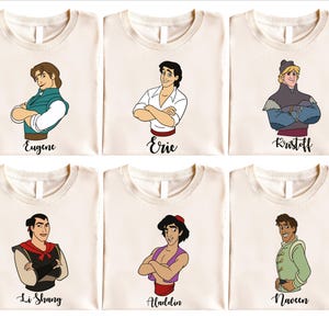 Prinz T-Shirt, Disney Prinz T-shirt, Aladdin Shirt, Benutzerdefinierte Prinz Pullover, Geburtstagskind Shirt, Prinz Eric T-Shirt, Kristoff, Eugene, Flynn Rider