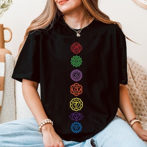 Yoga Meditation Shirt, Seven Chakras Tee, Namaste Shirt, Motivational Hoodie, Yoga Teacher Tee, Chakra Shirt, Spiritual T-shirt