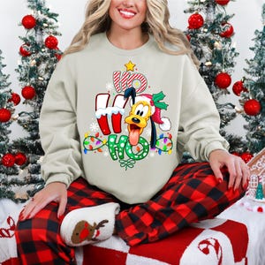 Magic Kingdom Couples Pluto and Goofy Christmas Ho Ho Ho T-Shirt, Vacation Holiday Tee, Xmas Family Matching Shirt, Disney Holiday Hoodie