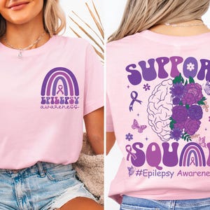 Epilepsy Awareness Shirt, Epilepsy Support Squad Shirt, Epilepsy Warrior T-shirt, Brain Purple Ribbon Sweatshirt, Neurodiversity Shirt