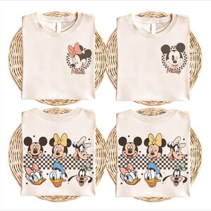 Disney Mickey And Friends Checkered Shirt, Disney Family Matching T-shirt, Disney Couple Tee, Disneyland Trip Sweater, Magic Kingdom Shirt
