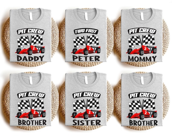 Two Fast Pit Crew Birthday Shirt, Car Race Birthday Tee, Birthday Boy Shirt, Family Birthday Tee, Family Matching Sweater, Personalized Tee