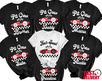 Four Speed Pit Crew Birthday Shirt, Racing Family Shirt, Cars 4th Birthday Shirt, Birthday Boy Shirt, 4th Birthday, Racing Birthday Tee