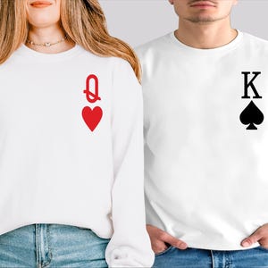 King of Spades and Queen of Heart Shirts, Couple Love Tee, King Queen Couple T-shirt, Wife Husband Sweater, Honeymoon Shirts