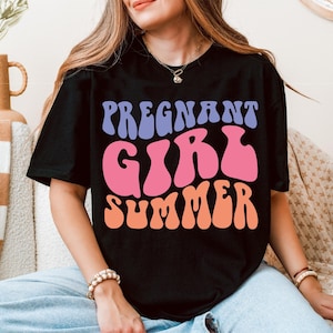 Koszulka letnia dla ciężarnej dziewczyny, koszulka ciążowa, koszulka ciążowa, bluza z kapturem na dzień matki, bluza dla nowej mamy, koszulka na baby shower, koszulka z okazji ciąży