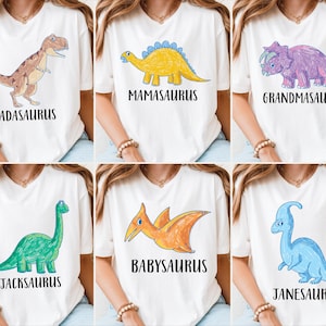 Dinosaur Family Tee, Dinosaur Family Matching Shirts, Saurus Family T-shirt, Colorful Saurus Family Shirt, Dino Family Matching Sweater