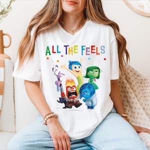 Koszulka Inside Out, Koszulka Disney Inside Out, Koszulka All The Feels, Koszulka z postacią Magic Kingdom, Bluza z kapturem z filmu Disney, Koszulka pasująca do Disney