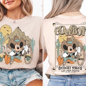 Disney Mickey Mouse Cowboy T-shirt, Desert Vibes On My Mind Tee, Disney Mickey Shirt, Disney Western Sweatshirt, Mickey Mouse Hoodie