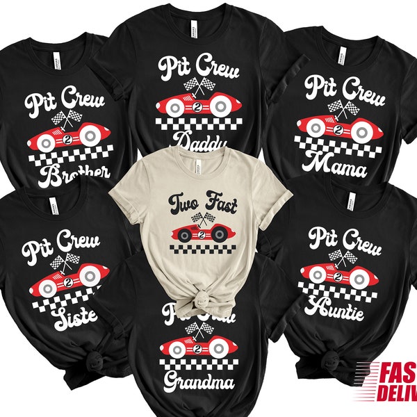 Two Fast Pit Crew Birthday Shirt, Racing Family Shirt, Two Fast Race Birthday Boy Shirt, Race Lover Family Shirt, Race Birthday Shirt