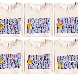 First Grade Rocks Shirt, Back To School Tee, Hello 1st Grade Shirt, 1&#39;st Grade Kids Hoodie, Custom Grade Shirt, Grade Teacher T-shirt