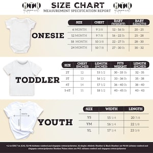 a baby's bodysuit size chart with measurements