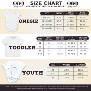 a baby's bodysuit size chart with measurements