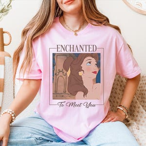 Belle Enchanted To Meet You Shirt, Beauty And The Beast Shirt, Princess Belle Tee, Tale As Old As Time T-Shirt, Disneyland Family Trip Tee