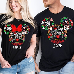 Disney Couple Christmas Shirts, Mickey and Minnie Xmas Tees, Disneyland Christmas Outfit, Christmas Trip Shirt, Disney Family Christmas Tee