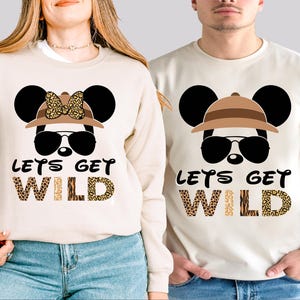 Let&#39;s Get Wild Tee, Safari Zoo Shirt, Animal Kingdom T-shirt, Safari Mode Tee, Disney Safari Hoodie, Disney Couple Tee, Disney Trip Shirt