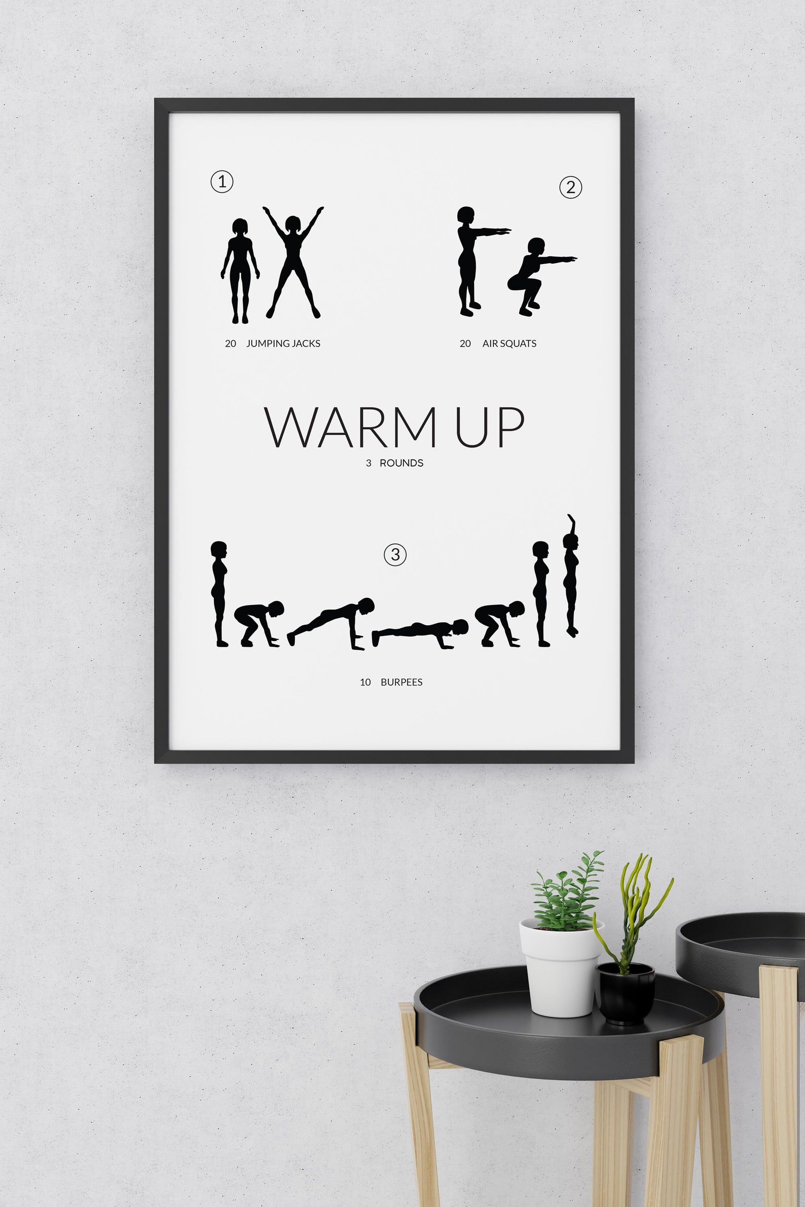 Printable Warm Up Workout Routine Home Gym Decor Printable | Etsy