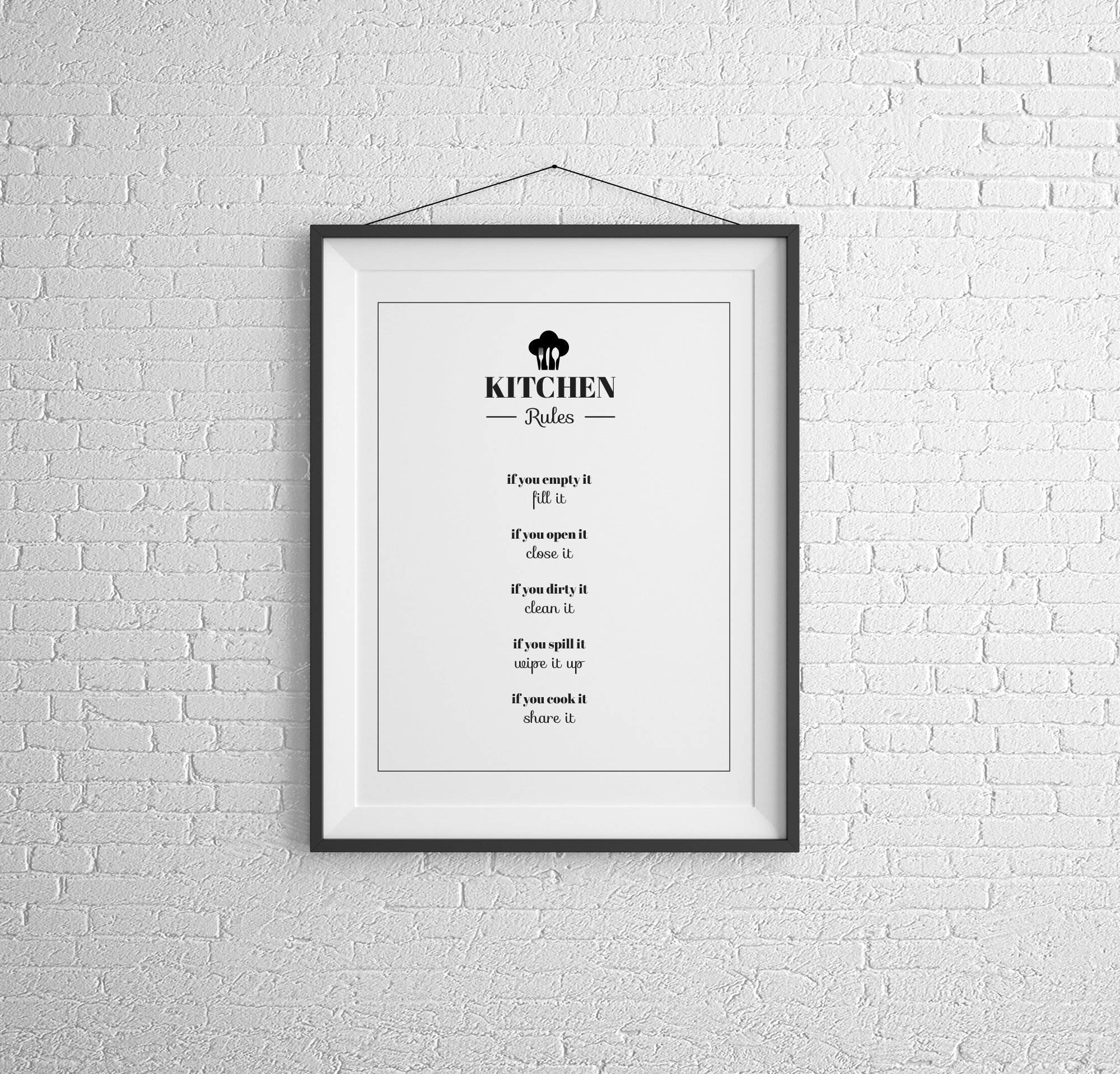 Printable Art Kitchen Decor Printable Kitchen Rules Sign | Etsy