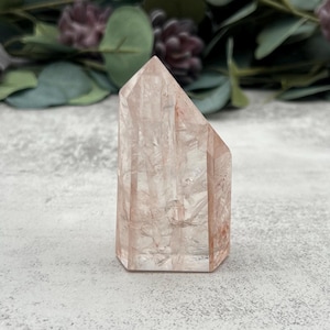 Natural Hematoid Quartz Point, 3.16&quot; Light Red Hematoid Free Form