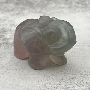 Green and Purple Fluorite Elephant 2 Inch Figurine