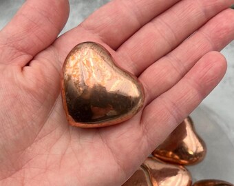 Copper Heart 1.75 Inch Palm Stones