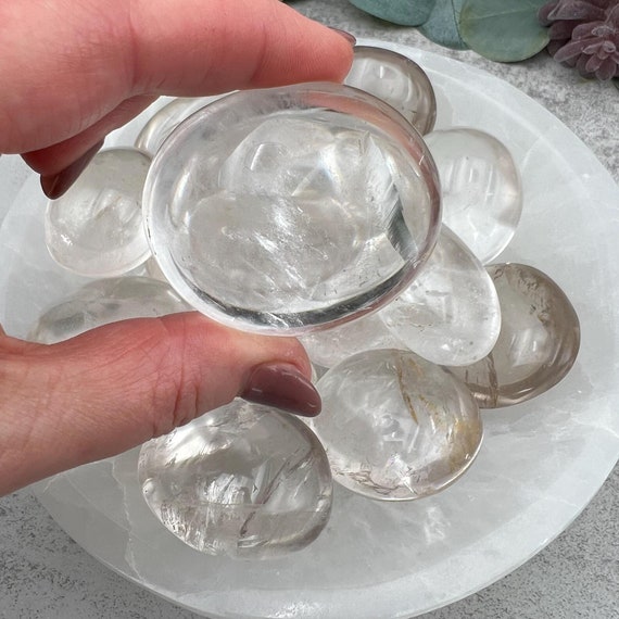 Medium Clear Quartz Palm Stones / 2.5 Inch Crystal Palms / Choose Yours