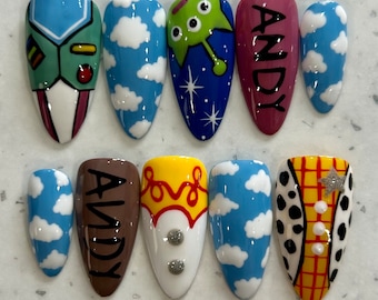 Disney Toy Story Inspired Nails - Press On Nails - Custom Full Set