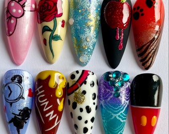 Disney Character Inspired Nails - Press On Nails - Custom Full Set