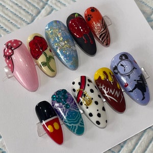 Disney Character Inspired Nails Press On Nails Custom Full Set image 4