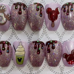 Disney Snacks Inspired Nails - Press On Nails - Custom Full Set