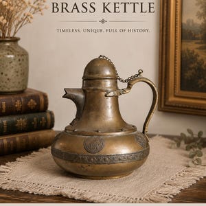 Vintage Brass Kettle Pot Decor